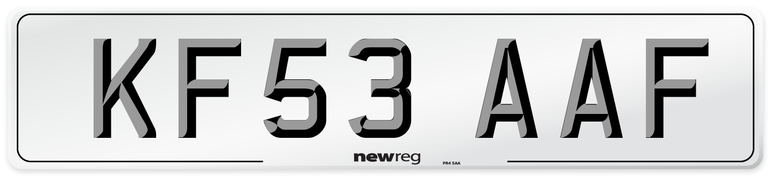 KF53 AAF Number Plate from New Reg